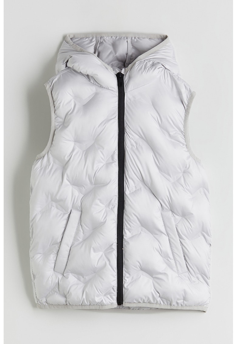 Vesta cu buzunare oblice si gluga