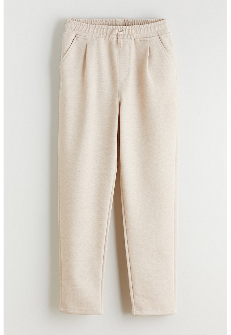 Pantaloni jogger cu talie elastica - Crem