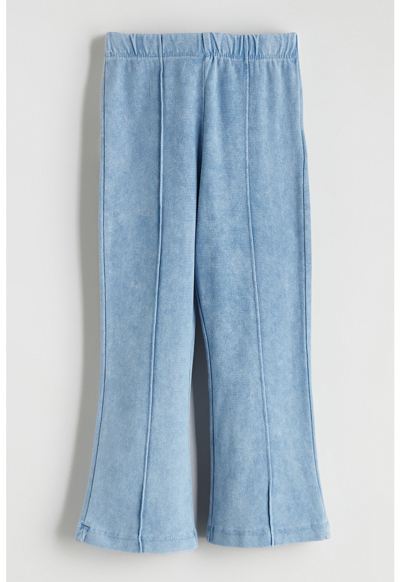 Pantaloni evazati cu talie elastica - Albastru deschis