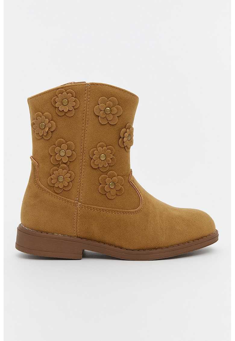 Ghete cu aplicatii florale - Maro deschis