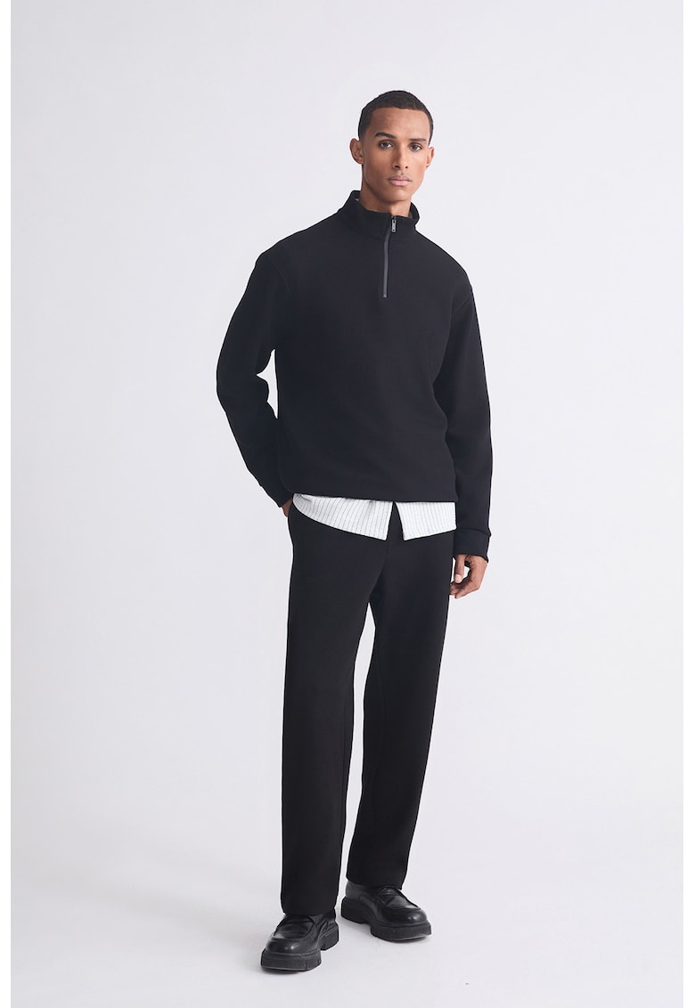 Pantaloni regular fit de trening cu snururi - Negru/Negru stins