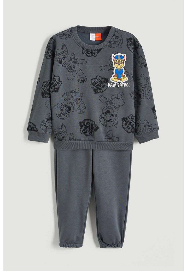 Set de pantaloni de trening si bluza de trening cu imprimeu - 2 piese - Gri inchis