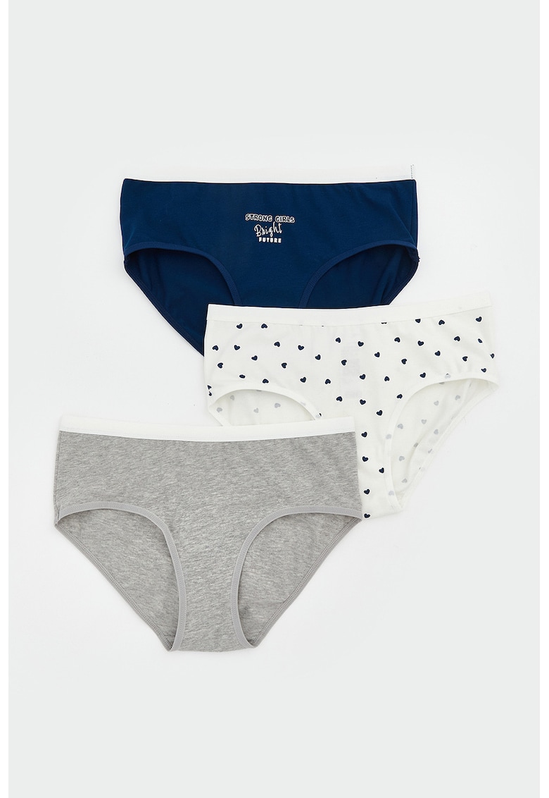 Set de chiloti din amestec de bumbac - 3 perechi - Multicolor