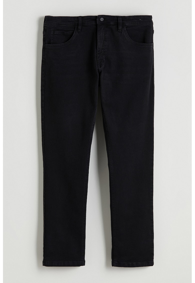 Blugi slim fit cu talie medie - Negru