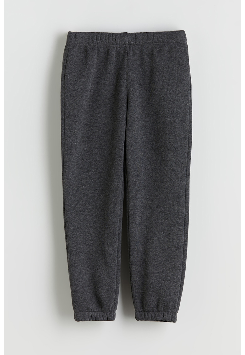 Pantaloni de trening cu croiala conica - Gri inchis melange