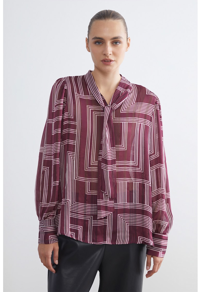 Bluza lejera din sifon - Visiniu