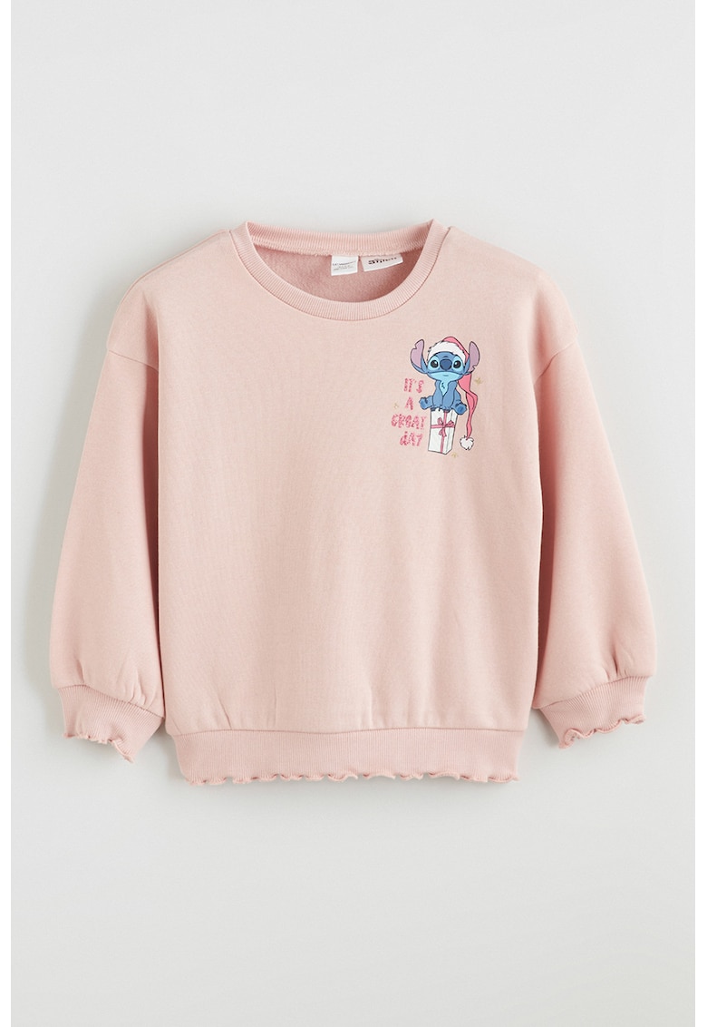 Bluza de trening cu croiala lejera si imprimeu desene animate - Albastru/Roz pal