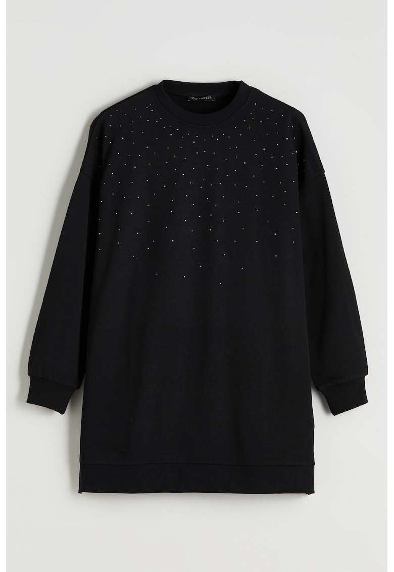 Pulover cu strasuri - Negru