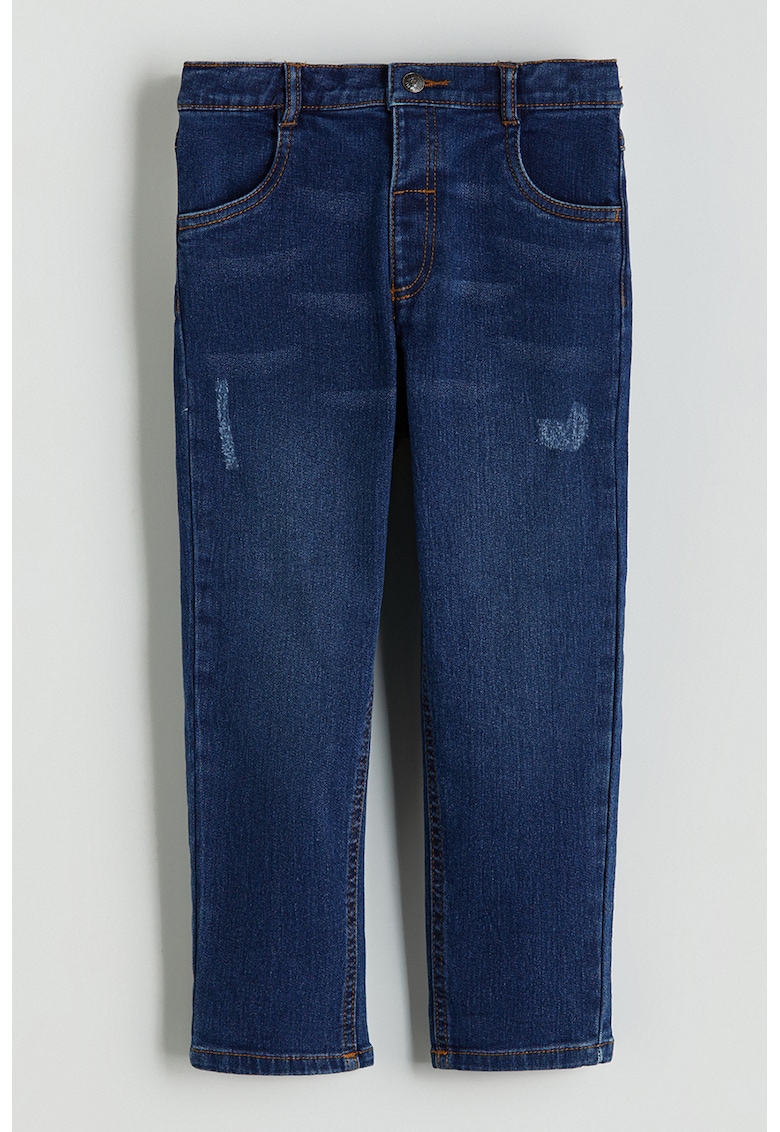 Blugi regular fit cu talie elastica - Albastru ultramarin