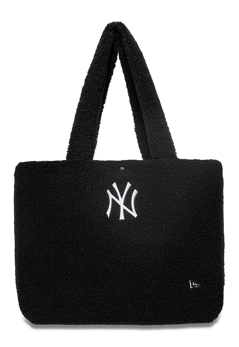 Geanta shopper cu aspect pufos si logo