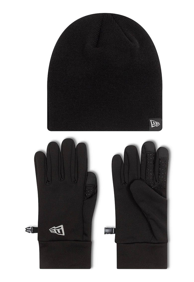 Set de caciula si manusi compatibile cu touchscreen