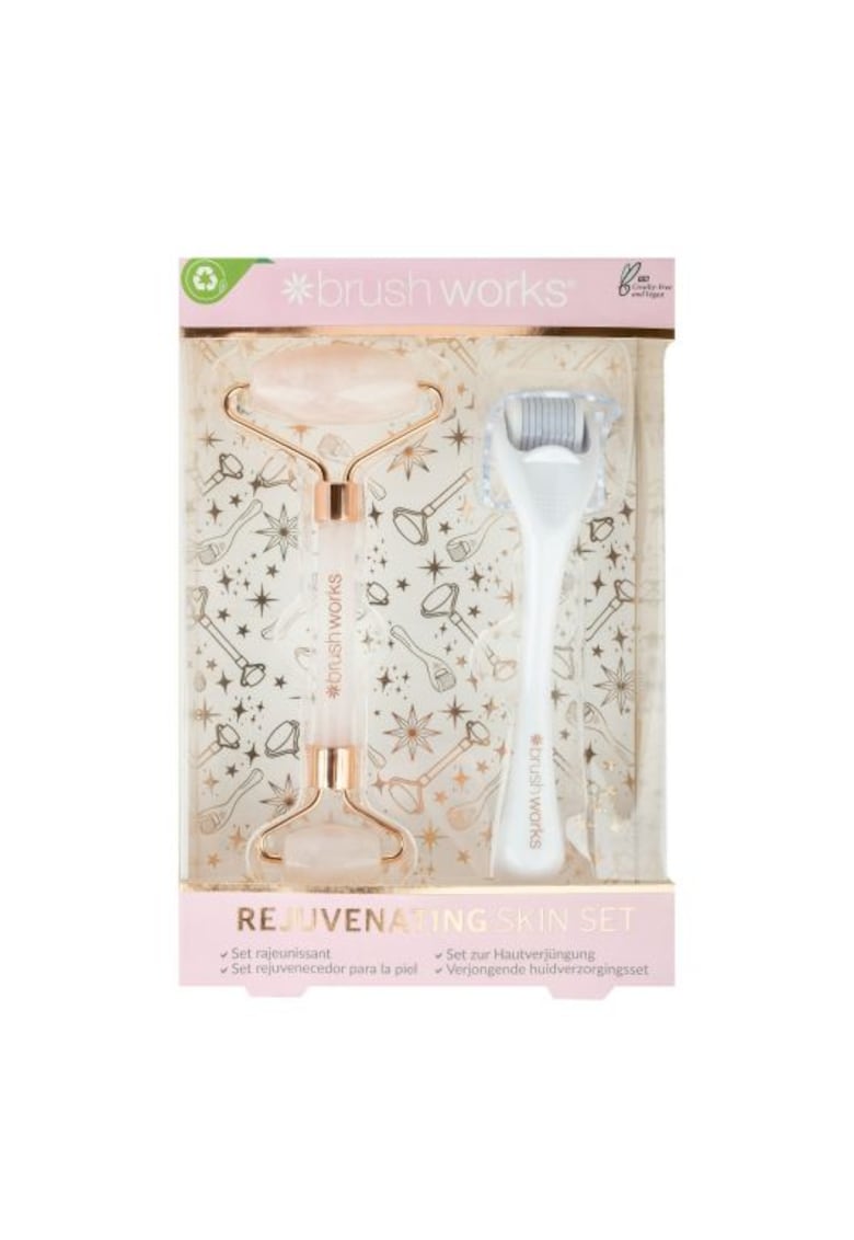 Set pentru revitalizarea pielii - Roller roz + Derma Roller cu microace