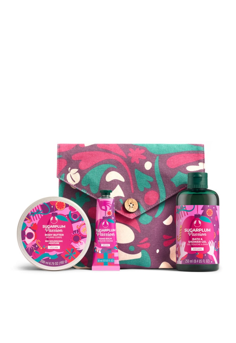 Set Cadou SugarPlum Passion - gel de dus 250ml - body butter 200ml - crema de maini 30ml - multicolor