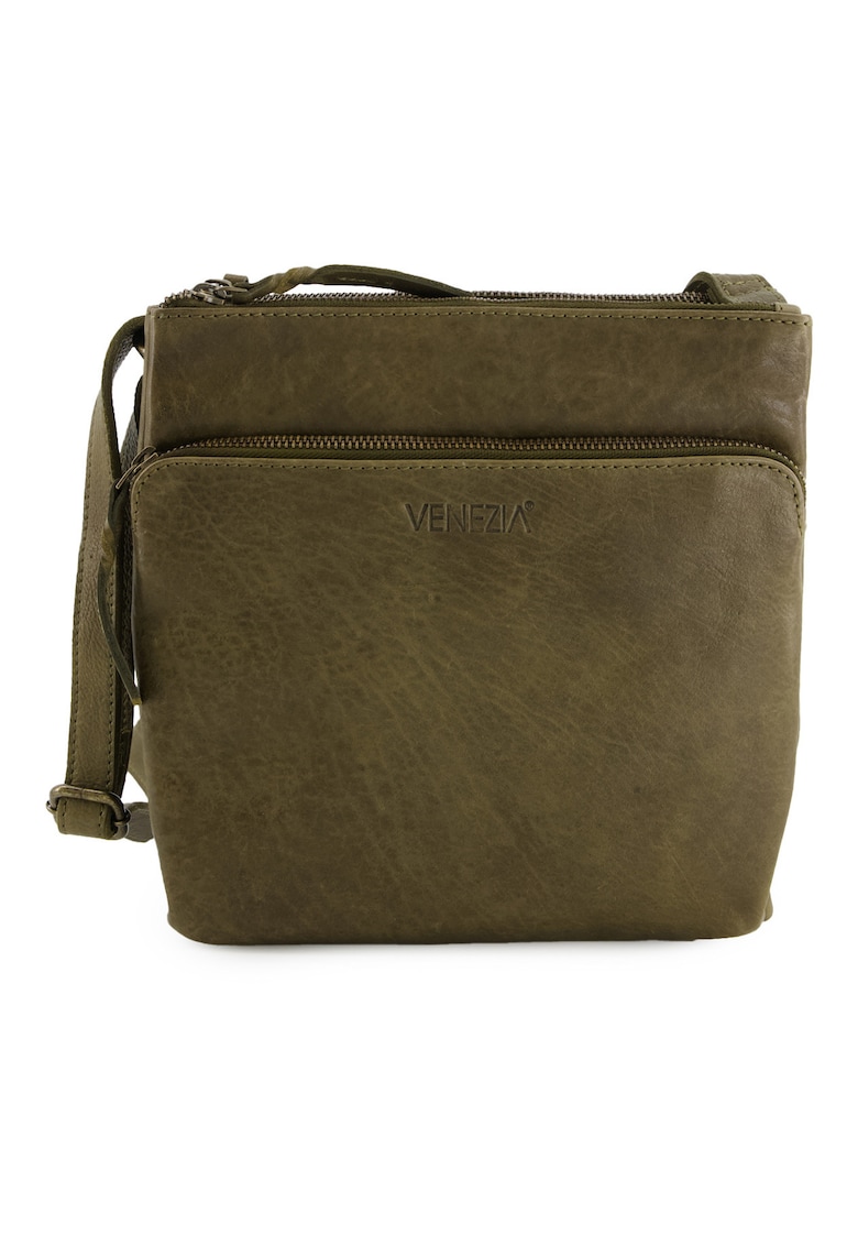 Geanta messenger din piele cu bareta ajustabila