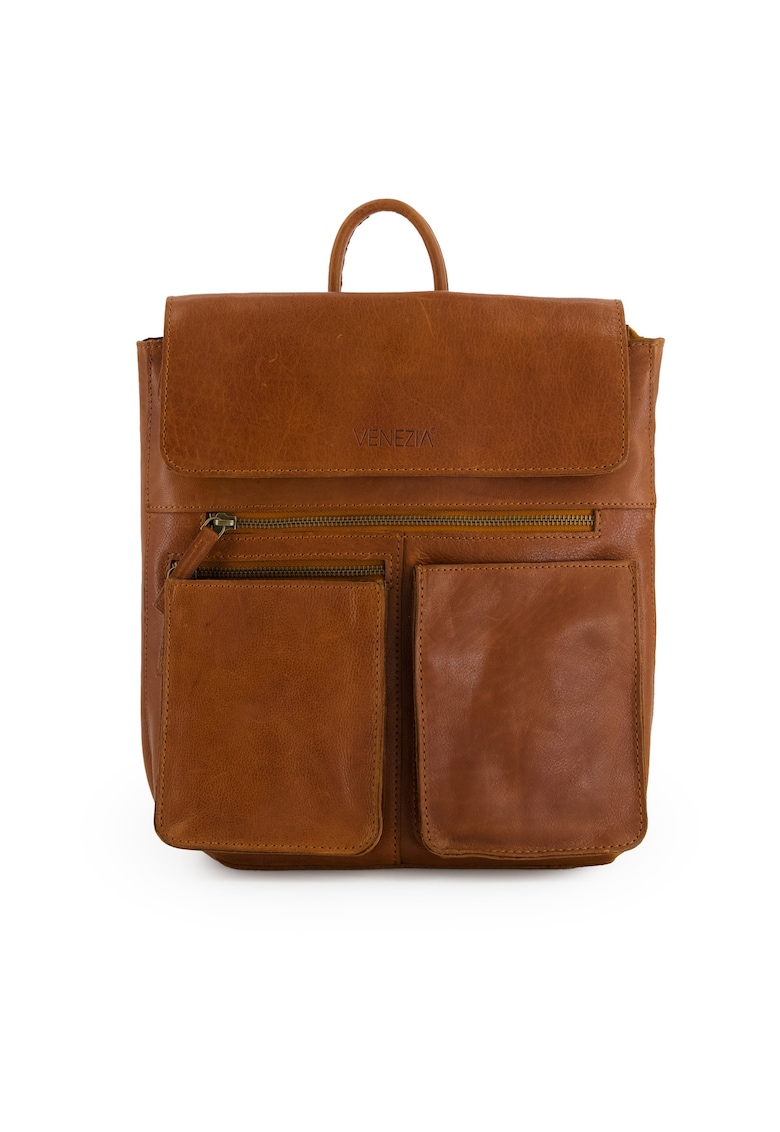 Rucsac din piele naturala cu clapeta
