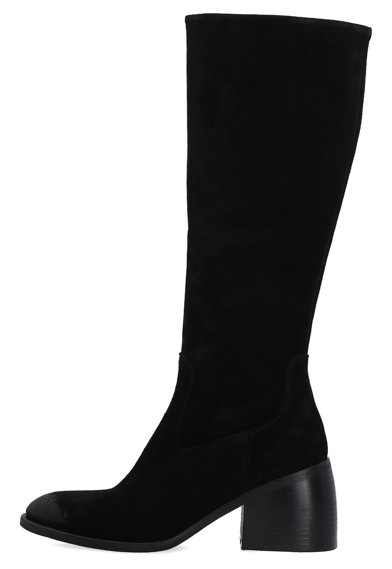 Cizme de dama din piele intoarsa cu toc