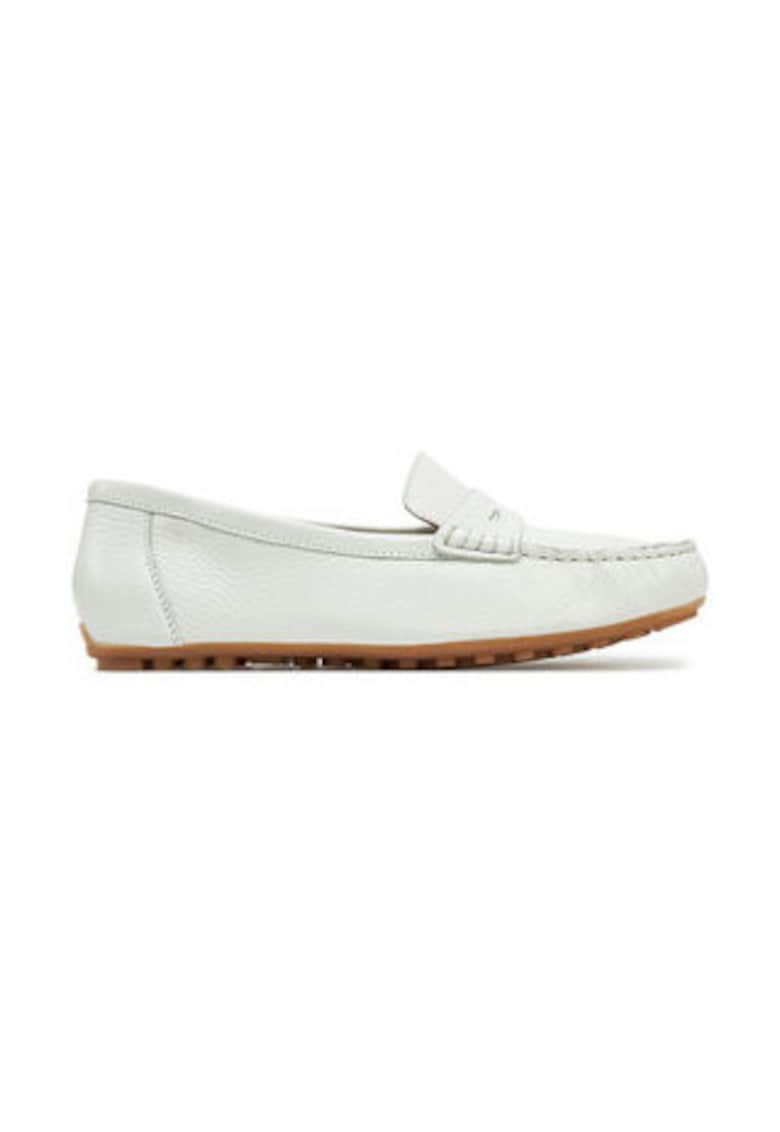 Mocasini dama piele naturala - alb -
