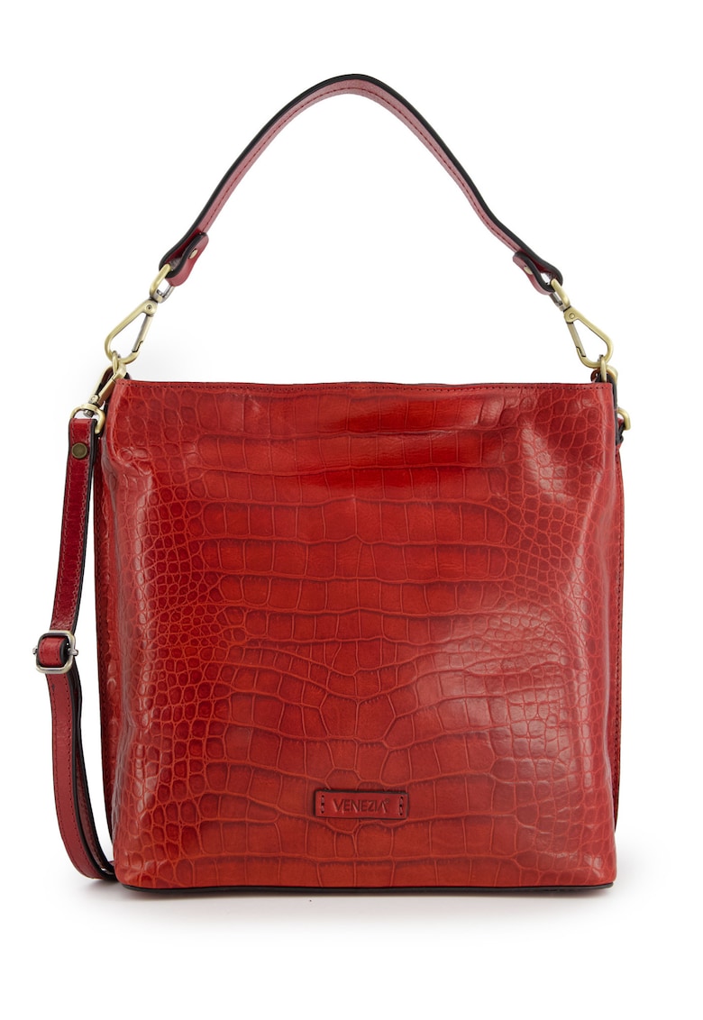Geanta de umar din piele cu model mock-croc