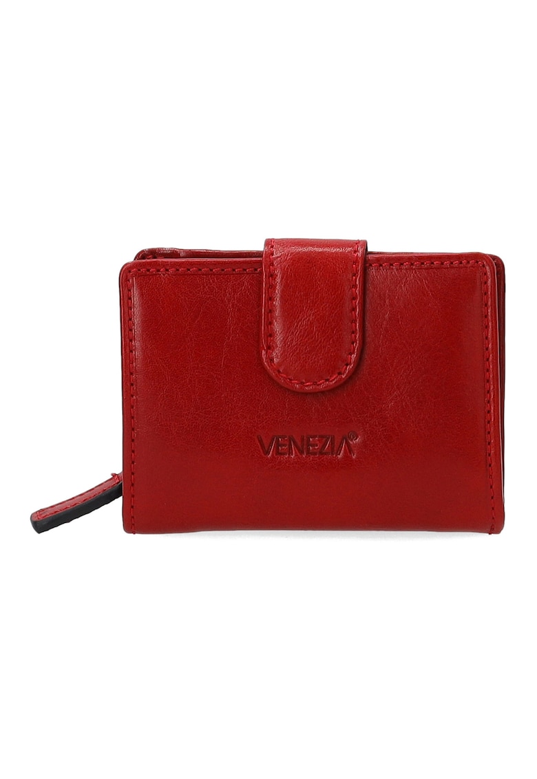 Portofel din piele cu detaliu logo