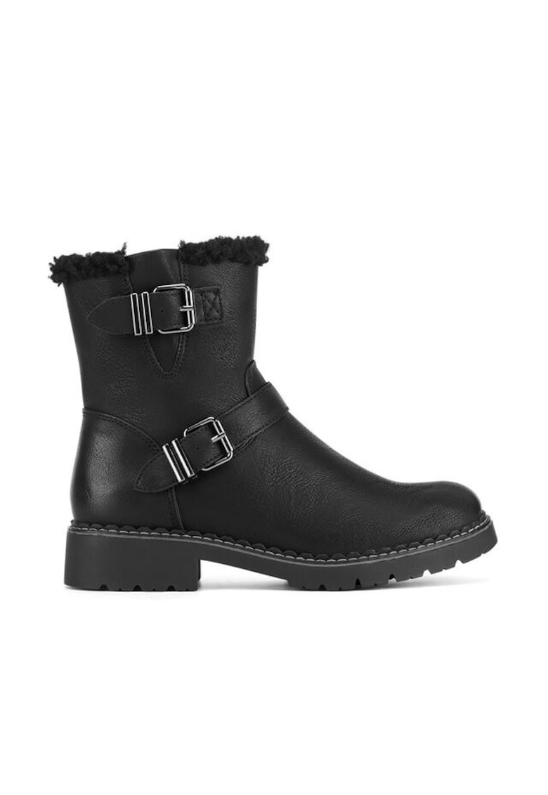 Botine dama - negru - textil WS2862-05