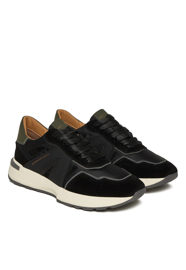 Tenisi barbati - Black Military - piele naturala - negru