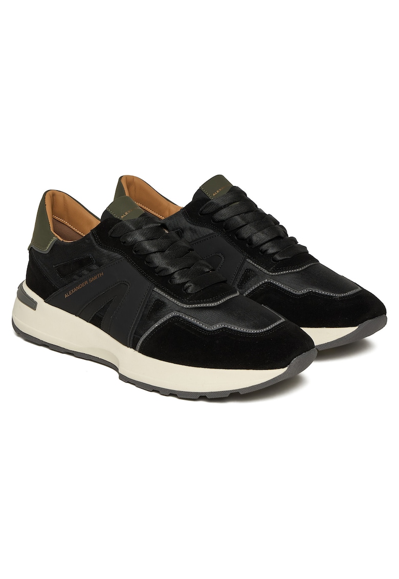 Tenisi barbati - Black Military - piele naturala - negru