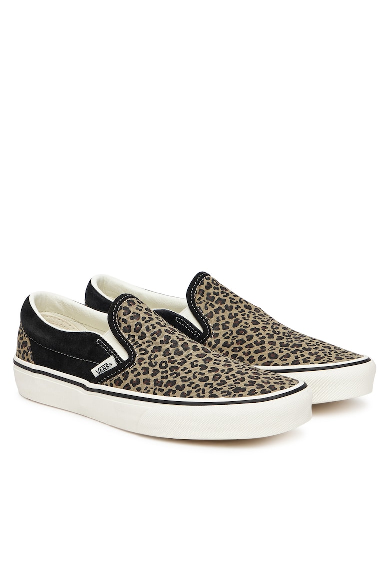 Mocasini dama - Knu Skool Jumbo - VN00 - negru/leopard - piele naturala