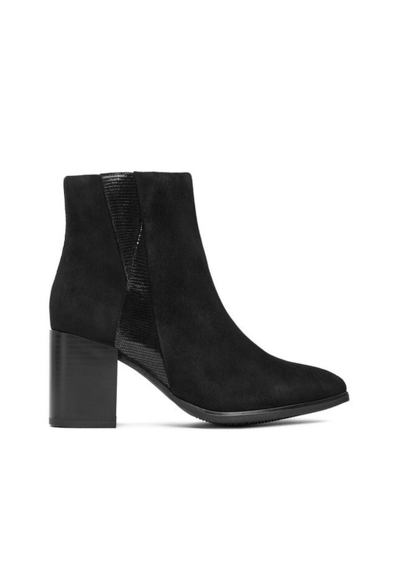 Botine negre din piele naturala - Negru
