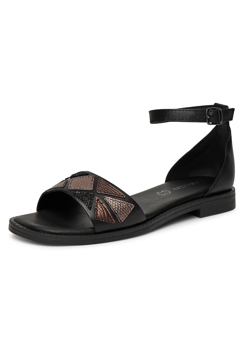 Sandale dama - piele naturala - negru/maro - confortabile