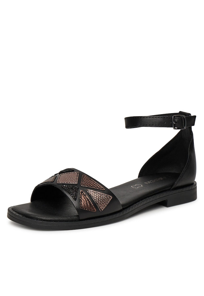 Sandale dama - piele naturala - negru/maro - confortabile