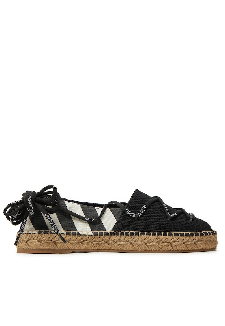 Espadrile dama - Bej/ negru - tesatura 35 -