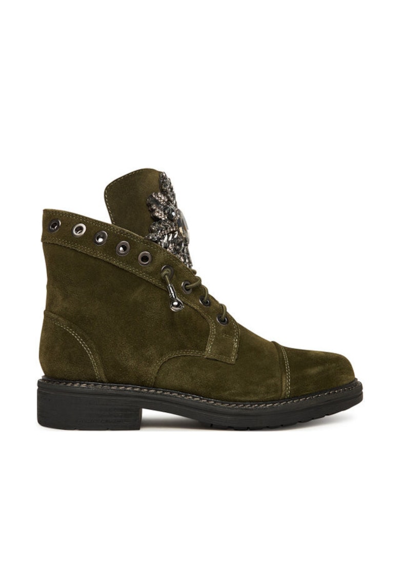 Ghete dama - verde - piele naturala -