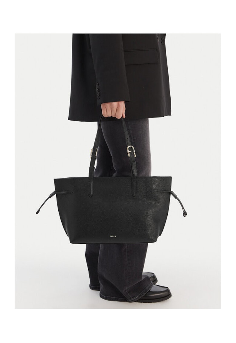 Furla Geanta dama Ava M - piele naturala - negru - 30x45cm