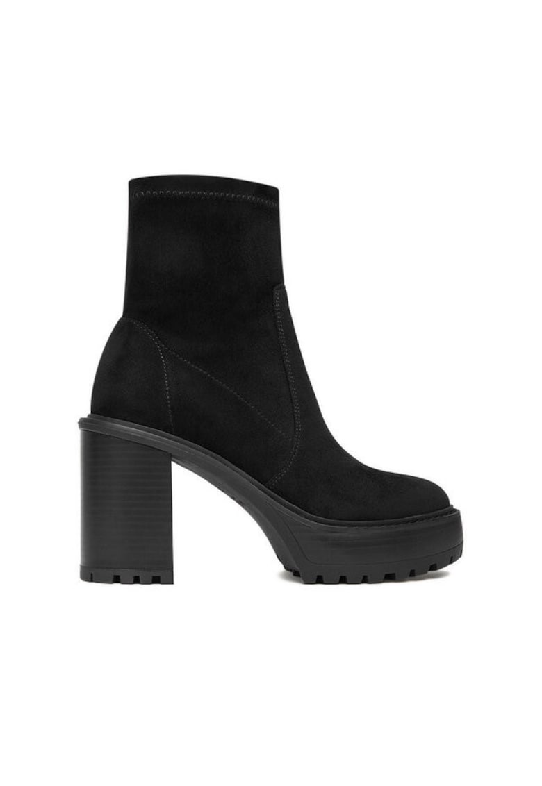 Botine dama Textil - Negru - Negru