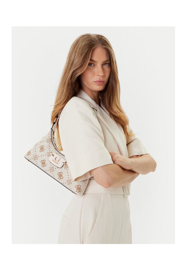 Geanta dama Neda OFF WHITE LOGO - material textil - dimensiuni universale