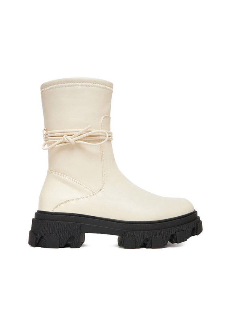 Botine dama 13105 - Textil - Ecru