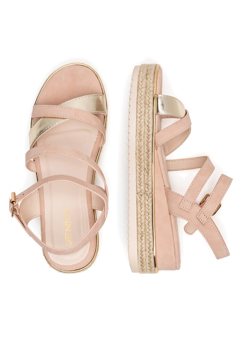 Sandale dama - espadrile roz - tesatura -