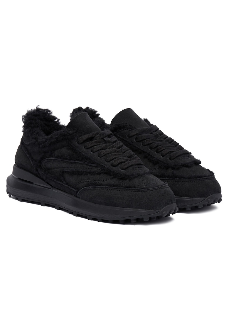Tenisi dama Athleta Shearling W4 - piele naturala - negru