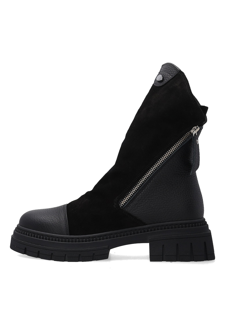 Ghete din piele cu fermoar asimetric