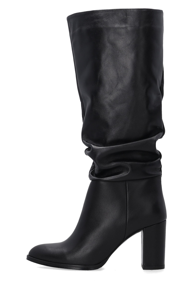 Cizme din piele cu aspect incretit