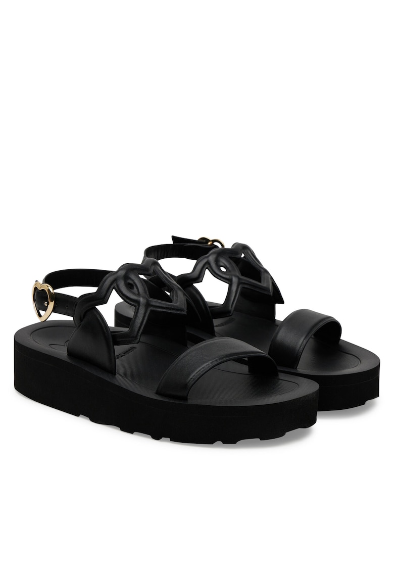 Sandale dama - piele naturala - negru -