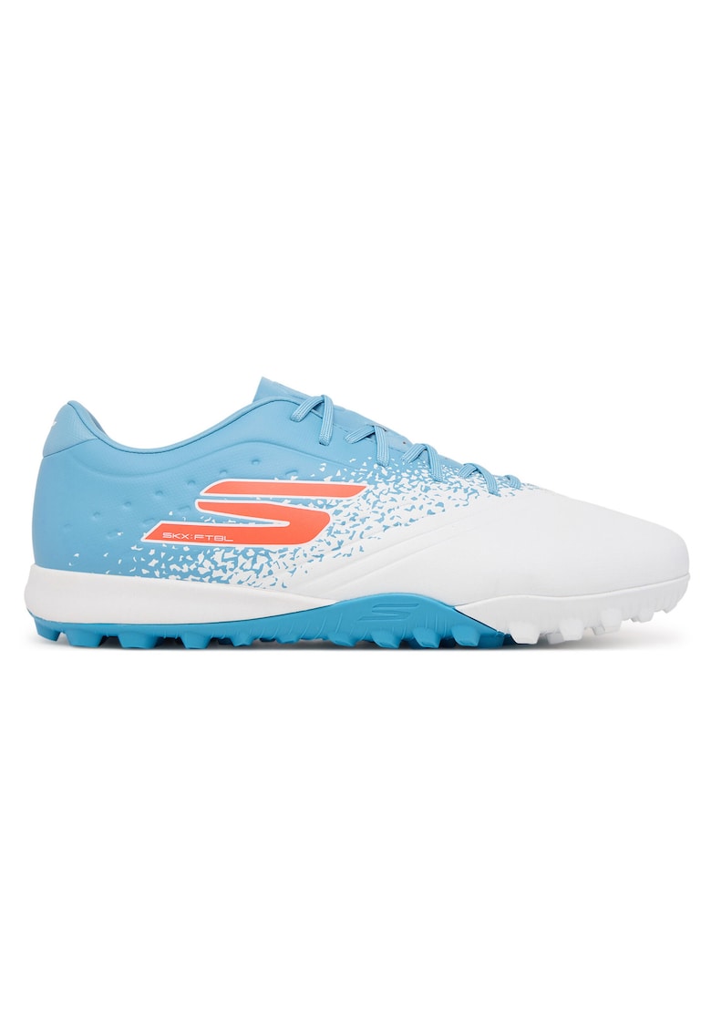Pantofi sport barbati - ghete de fotbal - alb/turcoaz/roz - piele ecologica