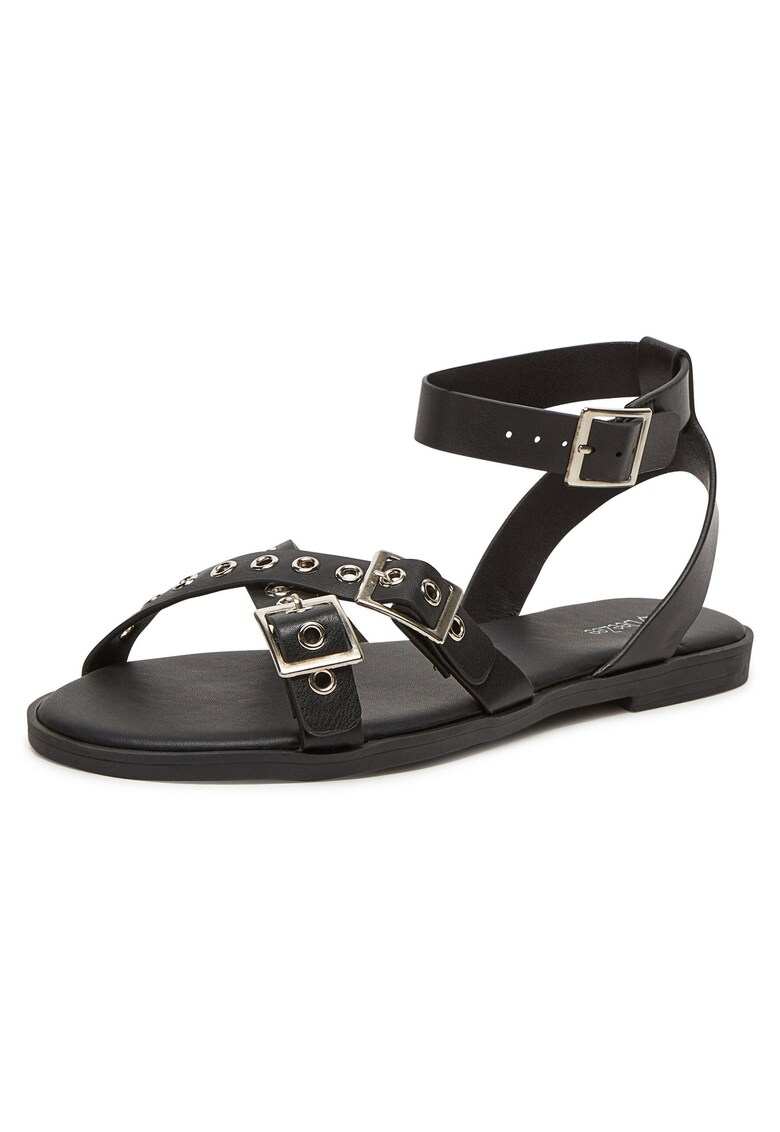 Sandale dama negru - piele ecologica -