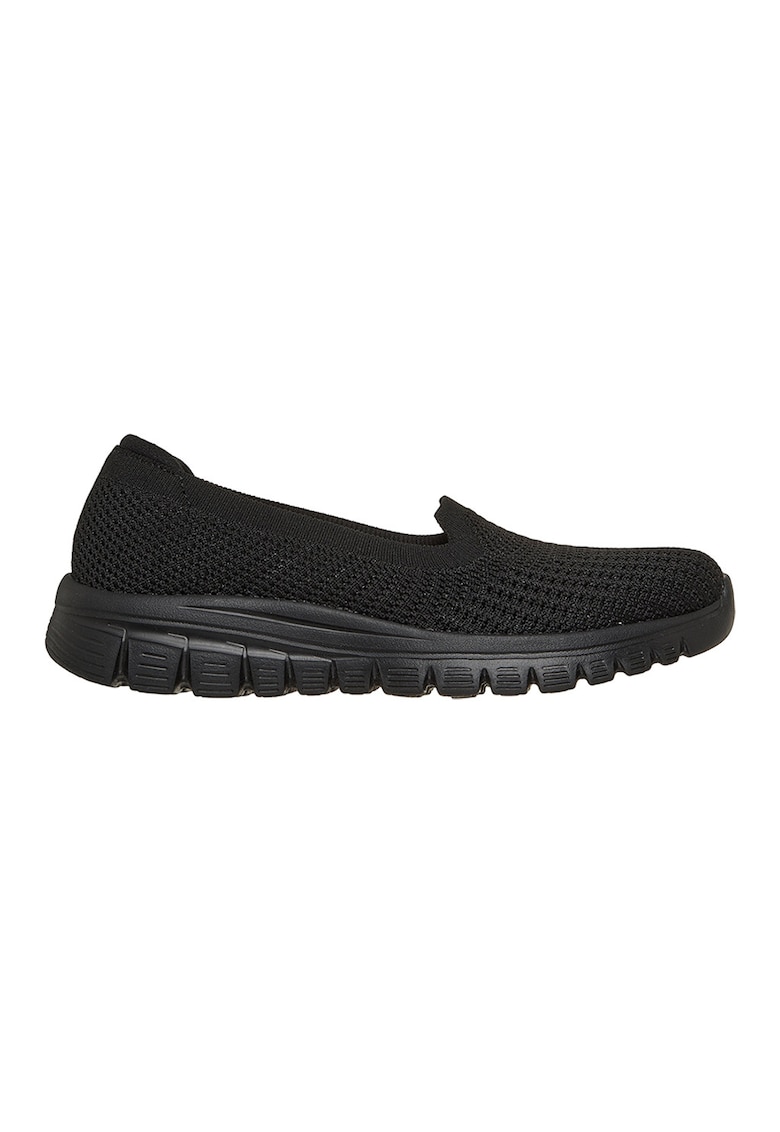 Pantofi slip-on cu aspect tricotat Graceful - Negru