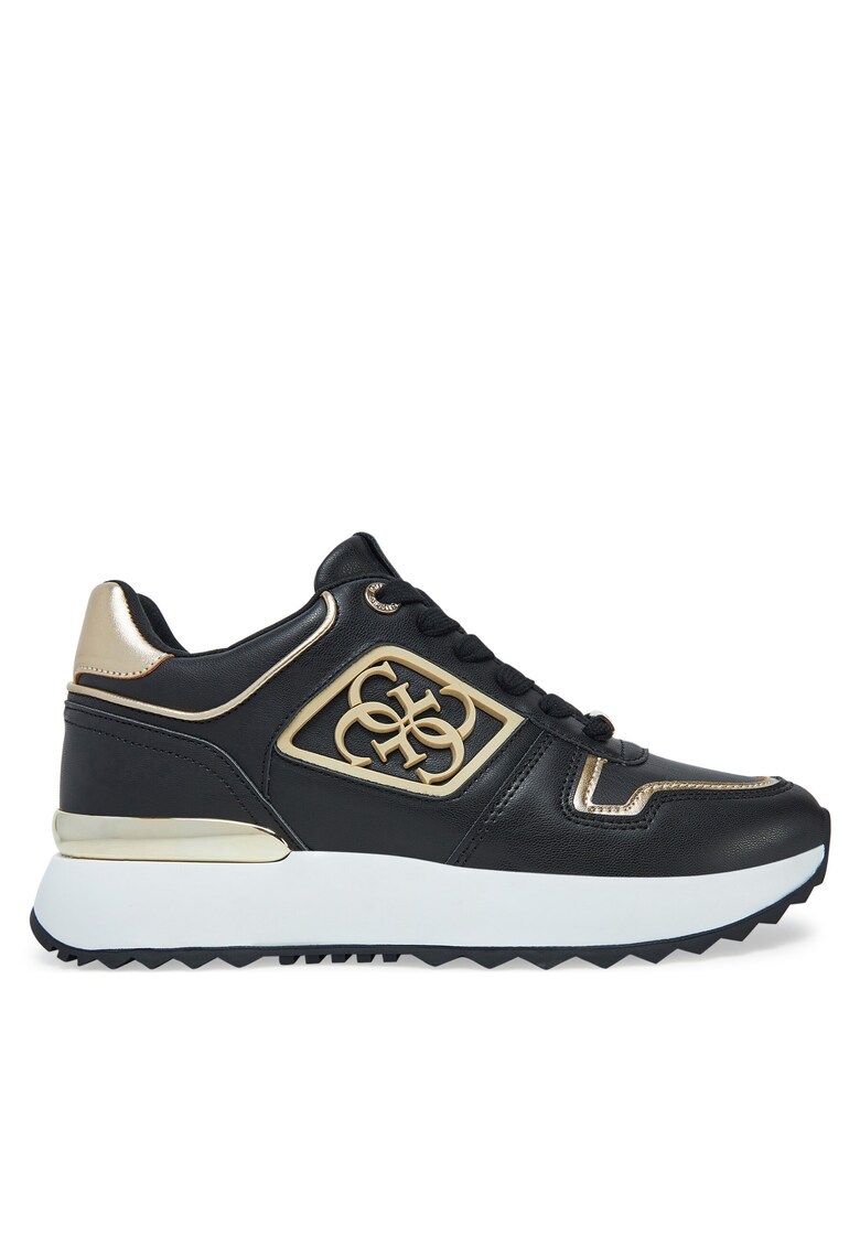 Tenisi dama FLJKOY ELE12 - piele ecologica - negru/auriu