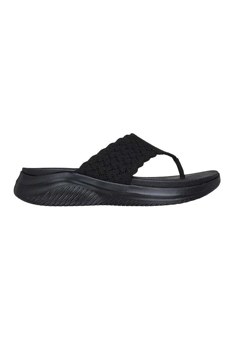 Papuci flip-flop cu talpa wedge Ultra Flex 3.0 - Negru