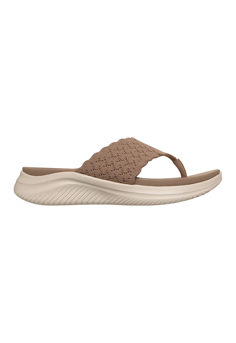 Papuci flip-flop cu talpa wedge Ultra Flex 3.0 - Maro inchis/Bej deschis