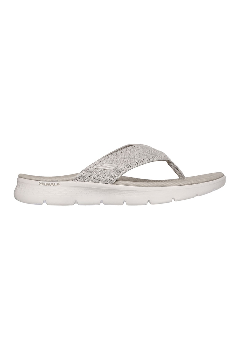 Papuci flip-flop wedge Go Walk Flex Holly - Maro taupe deschis