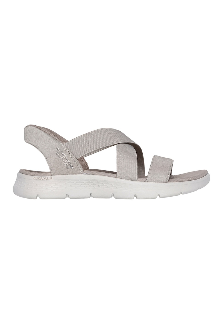 Sandale slip-ins cu barete multiple Go Walk Flex Glimmer - Maro taupe deschis