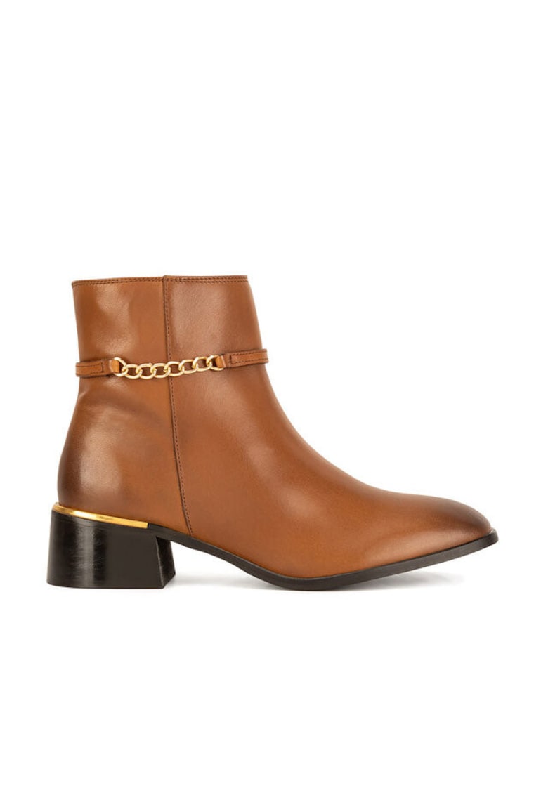 Botine maro din piele naturala - Maro